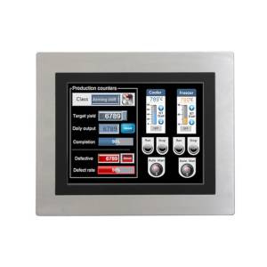 TPM-3312R-B6A1 12&quot; 4:3 (1024 x 768), 450 cd/m2, Stainless Steel 316 IP65 Front Panel, 5-wire Resistive Touch, USB Interface, 1x VGA, 1x DVI, 12..24V DC-In, Phoenix connector