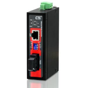 IMC-100C-E-SC020B Compact Industrial Unmanaged Fast Ethernet Media Converter 10/100 Base-TX to 100 Base-FX Optical B type SC port, Distance 20km, 12/24/48VDC or 24VAC Input Power, -40.. 75C Operating Temperature