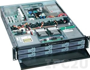 GHI-282-SATA 19&quot; Rackmount 2U Chassis for ATX Motherboard, 1x5.25&quot; Slim/1x3.5&quot; Slim/2x3.5&quot; HDD/8x3.5&quot; Hot Swap SATA HDD Drive Bays, 3 Horizontal Slots, without P/S