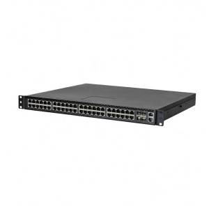 RS752 Industrial Rackmount Ethernet Switch, 48x10/100/1000Base-T, 2x1/10G SFP+, 1xDB9, L3 Managed, L2 Managed, VRRP v2, ERPS v2, 100..240VAC, -10..55 C