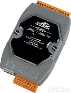 uPAC-7186EX-FD PC-compatible 80MHz Industrial Controller, 512kb Flash, 512kb SRAM, 64Mb Flash-disc, 2xRS232/485,10/100M Ethernet, MiniOS7
