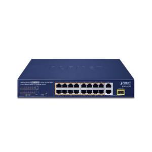 FGSD-1821P Desktop Switch with 16x10/100 Base-TX PoE Ports, 2x10/100/1000 Base-T Ports, 1x1000 Base-SX/LX/BX SFP Ports, 100..240V AC, 0..+50C Operating Temperature