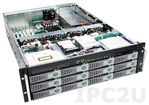 GHI-380-SATA 19&quot; Rackmount 3U Chassis, EATX, 1x5.25&quot;Slim/1x3.5&quot;Slim/12x3.5&quot;Hot Swap SATA HDD/2x2.5&quot;HDD Drive Bays, without P/S