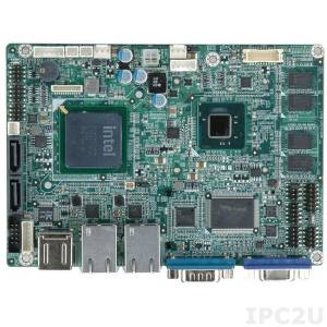 WAFER-PV-D4251-R10 3.5&quot; SBC with Intel Atom D425 1.8GHz, DDR3 1GB Memory on board, VGA/LVDS, Dual GbE, USB2.0 and SATA II, Audio