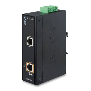 IPOE-162 Industrial Gigabit Power-over-Ethernet Injector, 2x1000 RJ45 PoE Port, 48VDC Input Voltage, up to 30W PoE Output, -40..+75C Operating Temperature