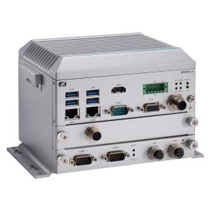 tBOX510-518-FL-Cel-24-110MRDC Fanless Railway embedded system with Intel Cel 3965U 2.2GHz, 1xDDR4 SO-DIMM, VGA, HDMI, 2xGbE, 2xUSB2.0 (1xM12), 4xUSB3.0 1xRS232/422/485, 1x isol.DIO, 2x mPCIe, 1xPIM (option isol. M12 2xLAN, 2xCOM), 1xSIM, CFast, 1x2.5&quot;, 24..110VDC (M12)