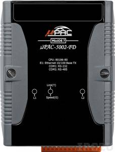 uPAC-5002-FD PC-compatible 80MHz Industrial Controller, 512KB Flash, 768KB SRAM, 16KB EEPROM, 31B NVRAM, microSD, 64 MB Flash,, 1xRS232, 1xRS485, 1xFastLAN, 12-48 VDC