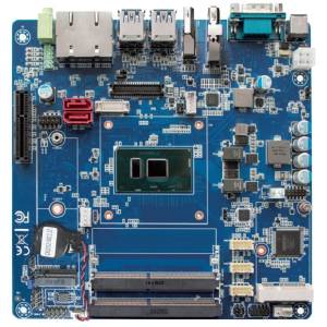 NEX-614A-3955U Mini-ITX board, Intel Celeron 3955U 2 GHz, 2x SO-DIMM 288 pin DDR4 HDMI/DP/LVDS, 4x USB 3.0, 2x USB 2.0, 2x GbE, SATA, 3x RS232, RS232/422/485, 4x PCIe, mPCIe, M.2 (B key), 12 V DC