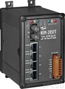 NSM-205FT Industrial Smart Ethernet Switch with 4 10/100 Base-T Ports and 1 Multi-mode 100 Base-FX Port, IP20