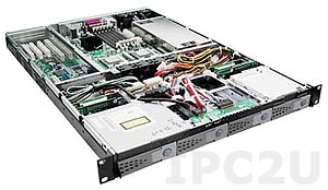 GHI-180-SATA 19&quot; Rackmount 1U Chassis, EATX, 1x5.25&quot; Slim/1x3.5&quot; Slim/4x3.5&quot; Hot Swap SATA HDD Drive Bays, without P/S