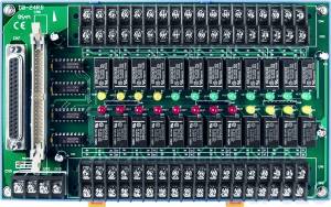 DB-24RD/24/DIN 24 Channels Form C Relay (24V) Daughter Board, Opto-22 Compatible, DB37 Connector, DIN-Rail Mounting