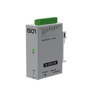 IS-DS5150 Industrial Tiny Serial-to-Ethernet Device Server, 10/100 Base-TX with PoE, 3xCOM, 12-48V DC-In, -25...+70C Wide Temperature