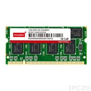 M1SF-1GMCVC03-J 1Gb DDR1 SODIMM 400MHz Industrial Innodisk Memory Non-ECC IC Micron, 64Mx8/BGA, 2.6V, Standard Temperature 0..+70C