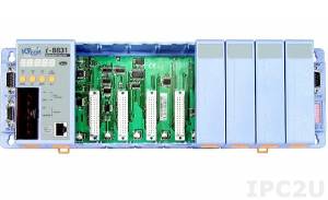 I-8831-80 PC-compatible 80MHz Industrial Controller, 512kb Flash, 512kb SRAM, 2xRS232, 1xRS232/485, Ethernet 10BaseT, 7-Segment Display, Mini OS7, 8 Expansion Slots