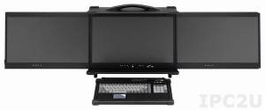 ARP693-21AD Aluminium Industrial Portable Workstation, 3x 21.5&quot; TFT LCD, 1920x1080, ATX MB, 7 slots, 3x 5.25&quot;, 6x 3.5&quot;, 1xslim DVD-RW, 2xDVI/ 1xHDMI interface with cable set, 650W PSU