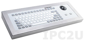 TKG-083b-TB38-MGEH-USB Desktop Industrial Silicon IP65 Keyboard in Stainless Steel Housing, 83 Keys, Trackball, USB Interface